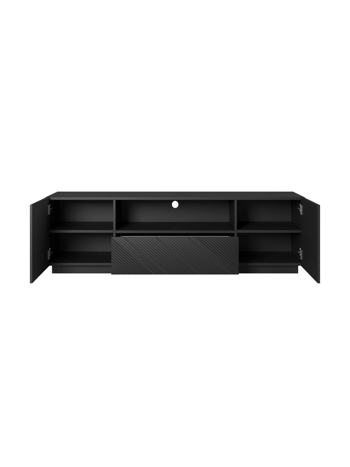 Dulap TV Asha 167 cm cu sertar i wneka - negru mat