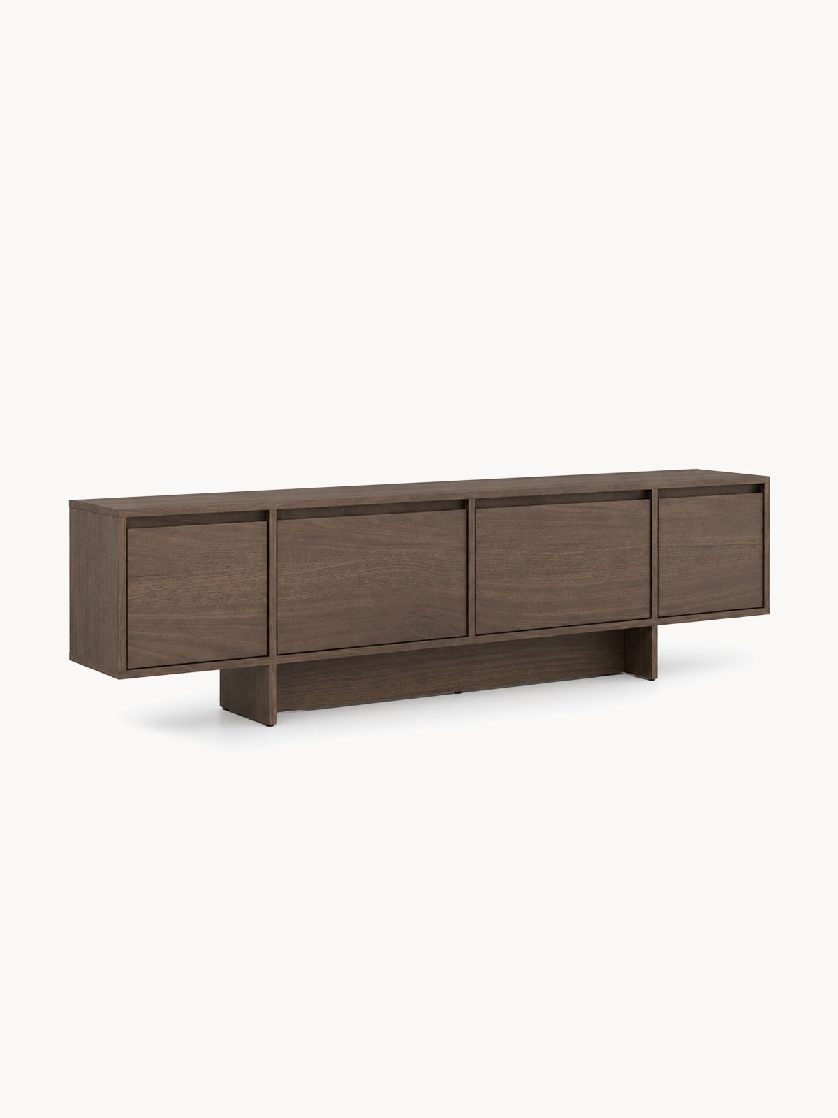 Dulap TV cu patru uși Zolia 180 cm na cokole - nuc elegant
