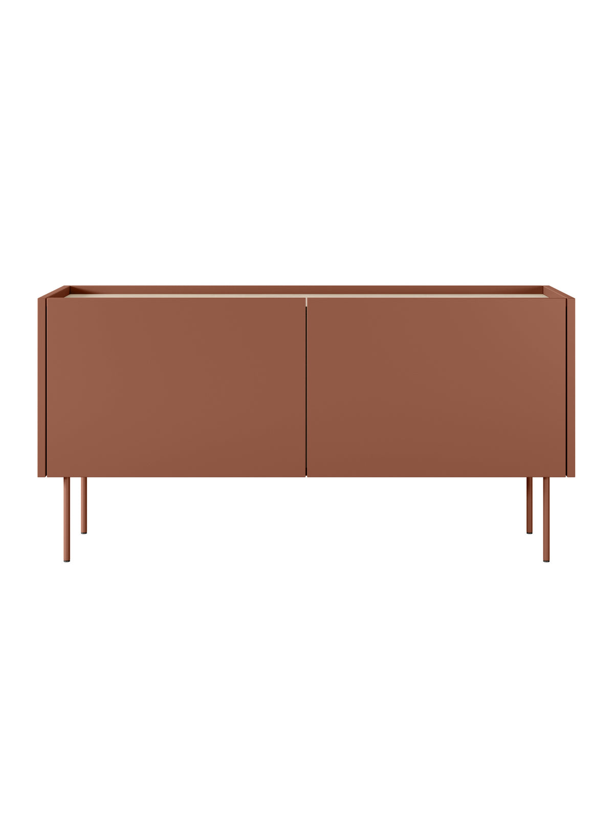 Comodă TV Desin 120 cm roșu ceramic mat cu picioare metalice