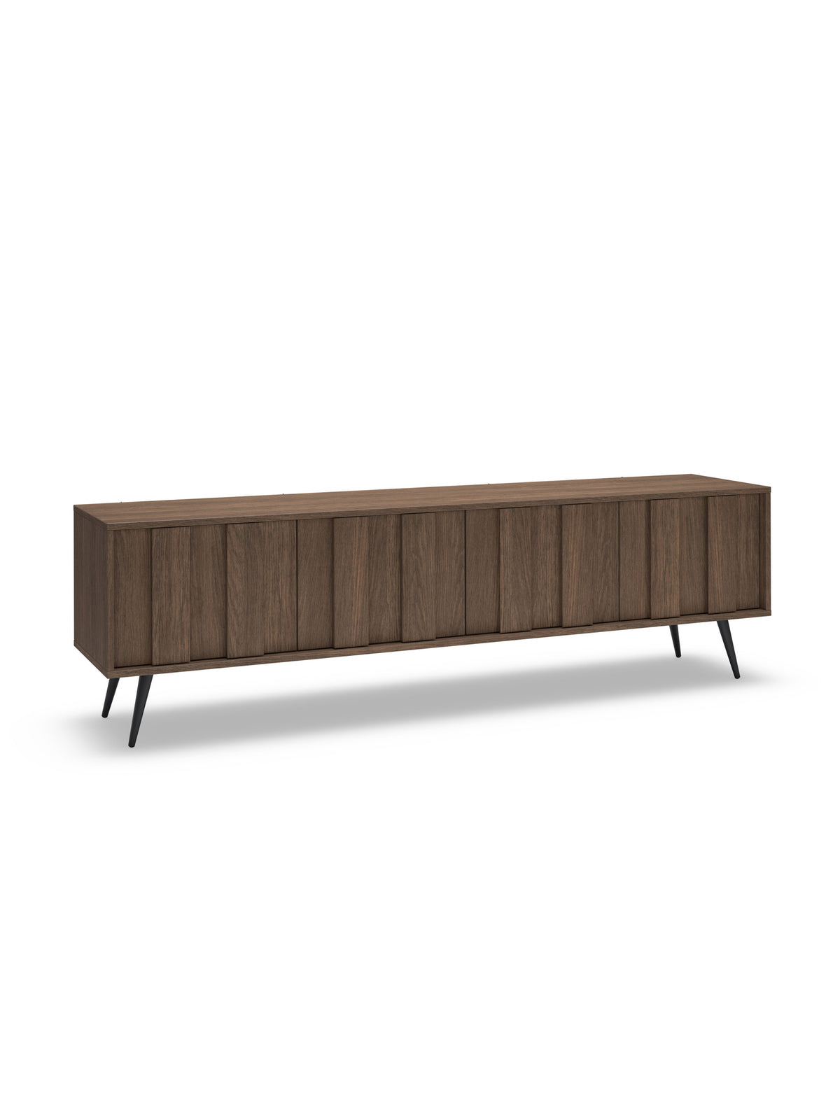 Comodă TV Flaro 184 cm culoare stejar dunin cu picioare metalice negre