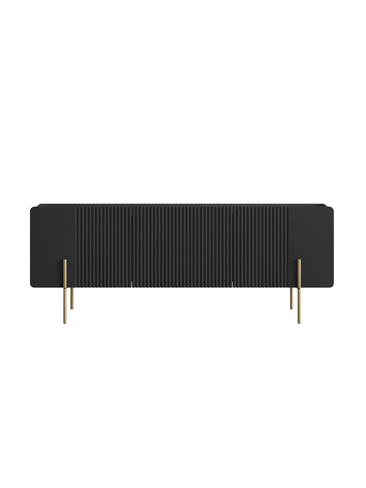 Dulap TV Malmi 150 cm - negru mat / picioare aurii