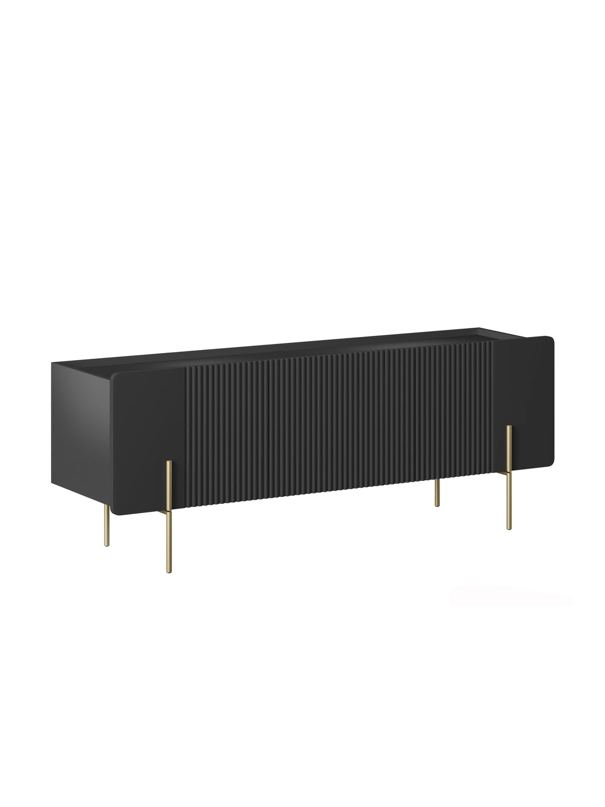 Dulap TV Malmi 150 cm - negru mat / picioare aurii