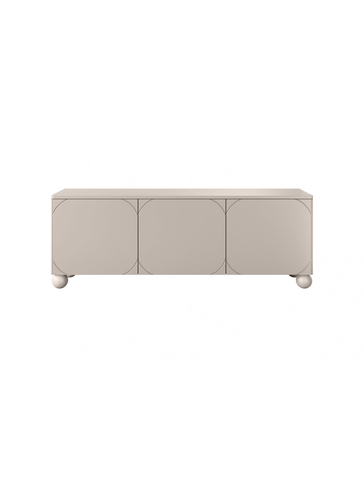 Comodă TV Sonatia II 150 cm bej cashmere mat cu trei uși și sertar ascuns