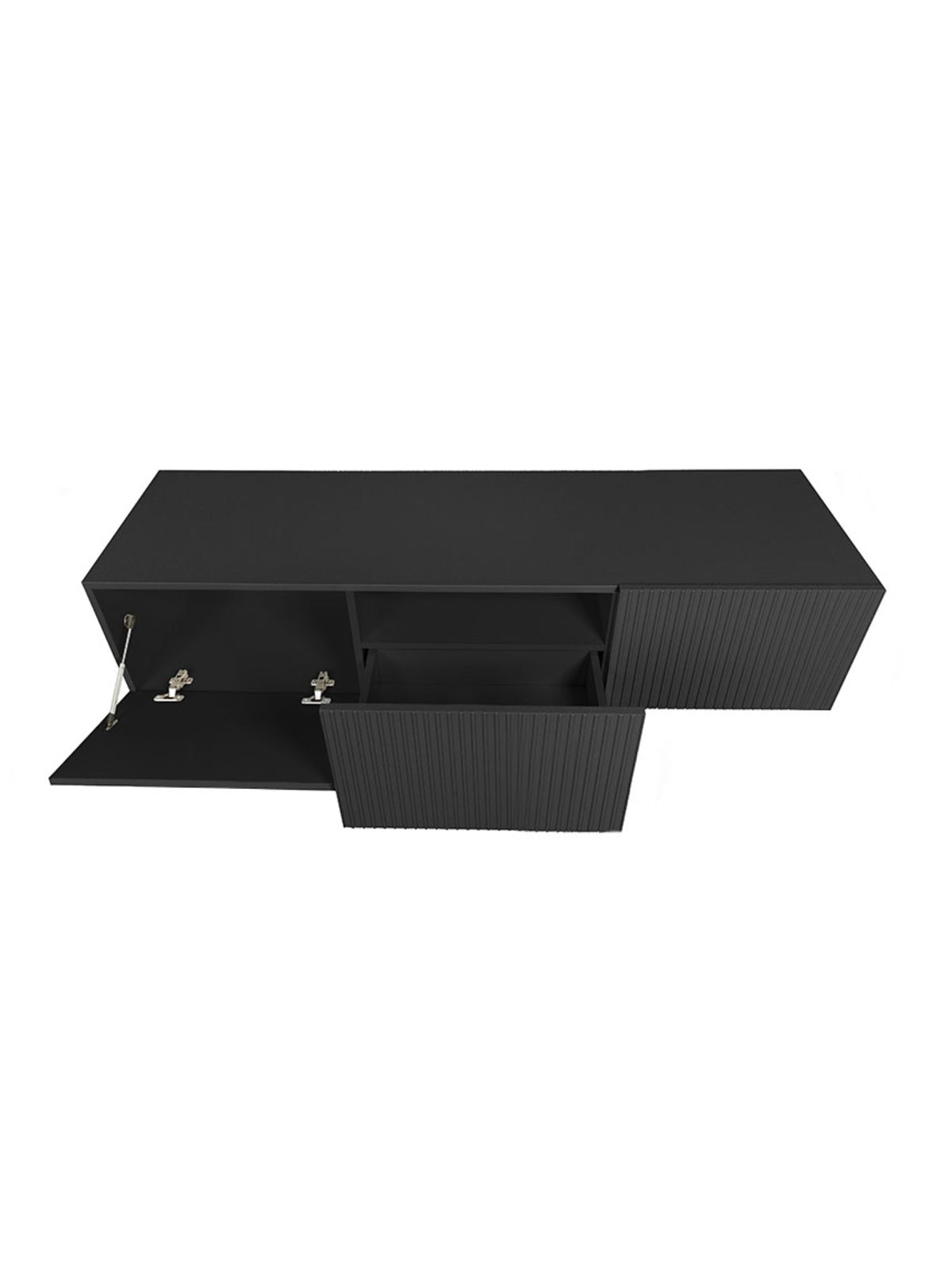 Dulap TV suspendată Nicole 150 cm z szuflada - negru / negru mat