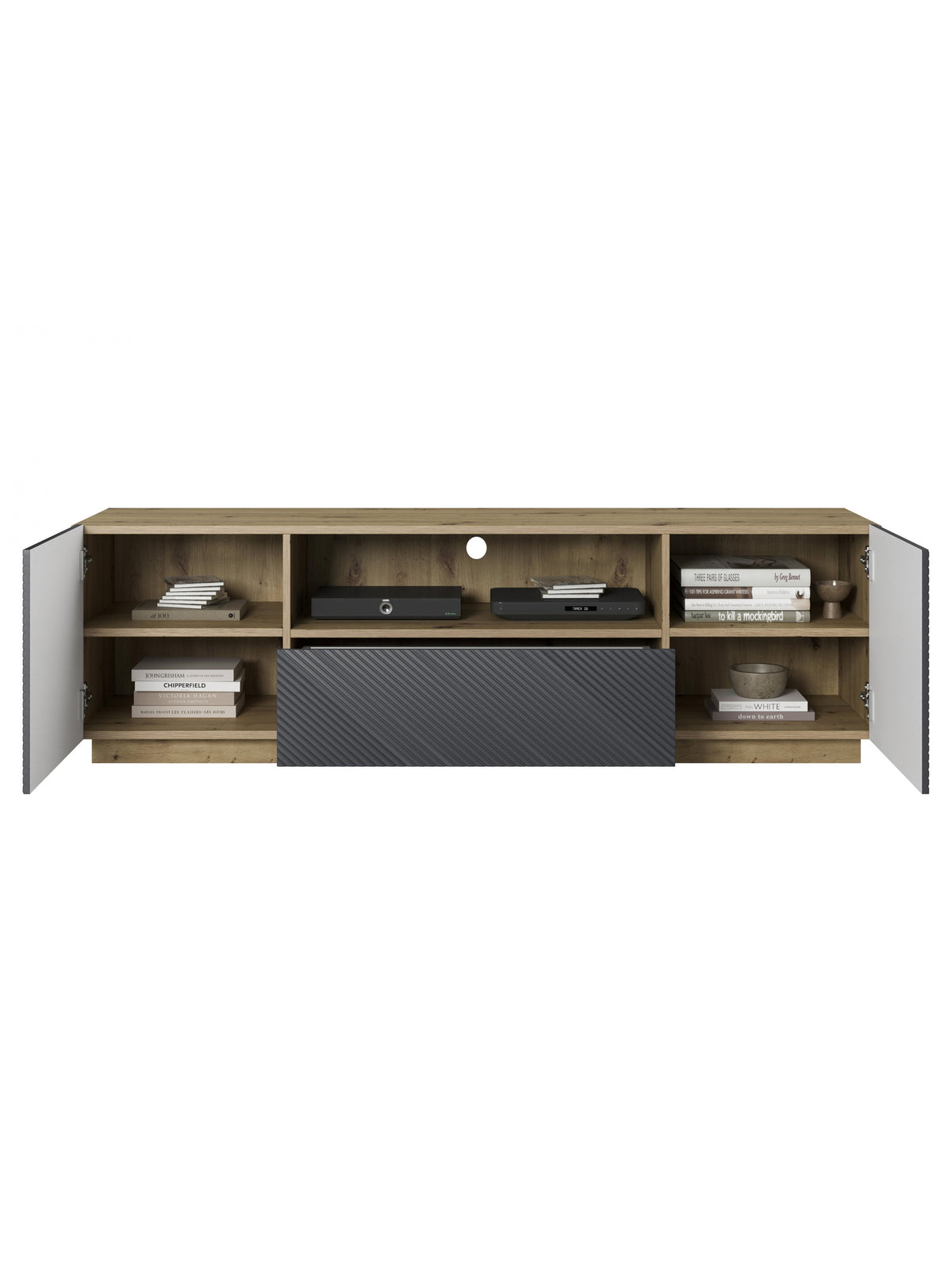 Dulap TV cu sertar Asha 167 cm - artisan / rivier stone mat