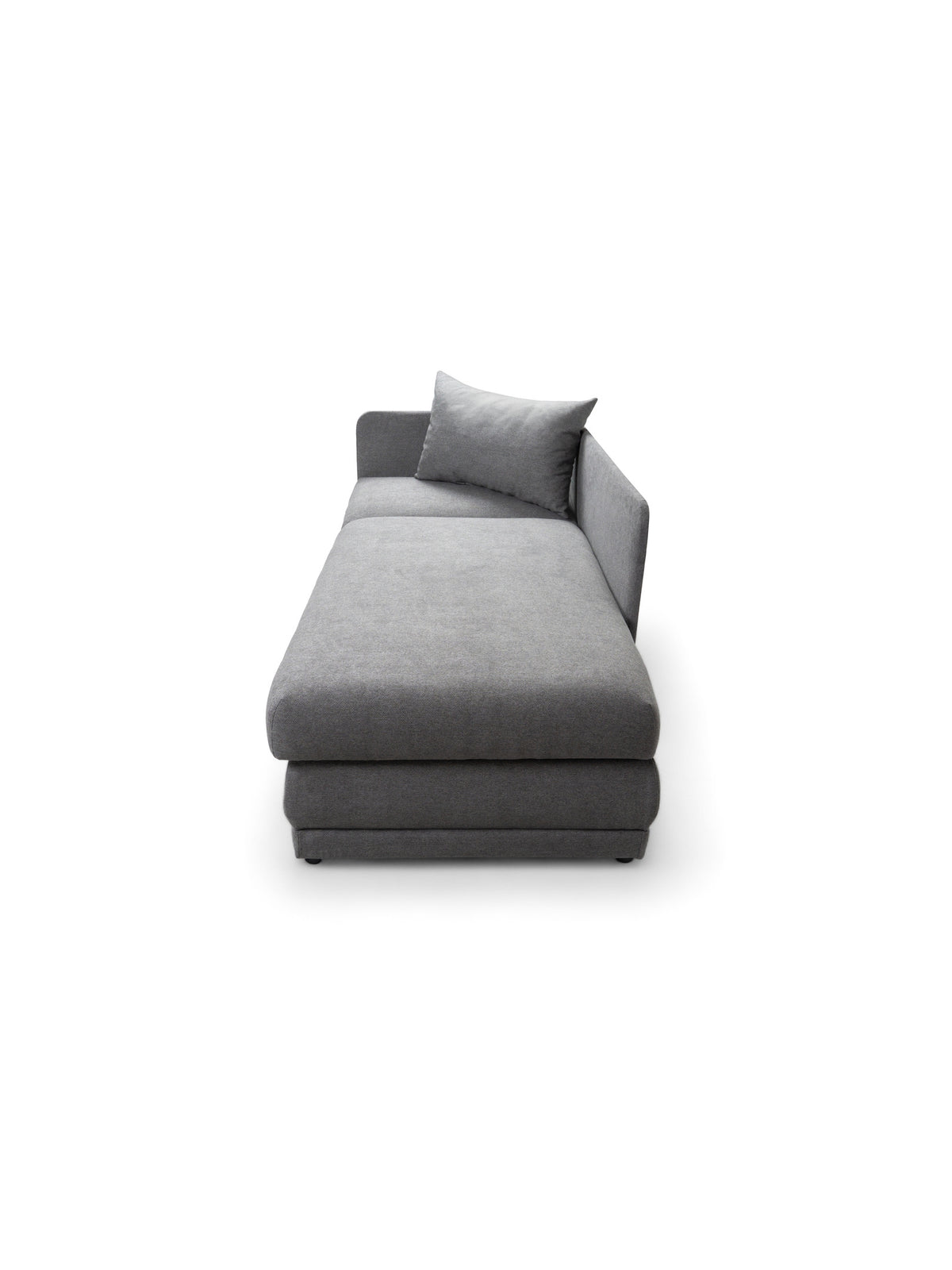 Canapea single Kodil II cu spațiu de depozitare, culoare gri, pernă decorativă