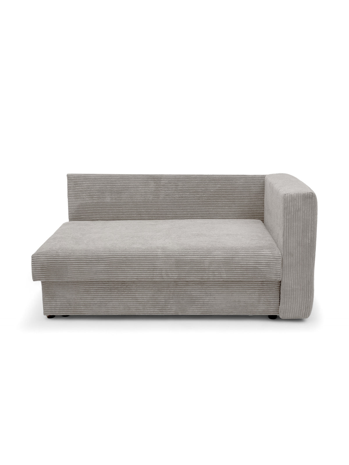 Canapea extensibilă Maciek stânga, material velvet bej Lincoln 83, vedere frontală