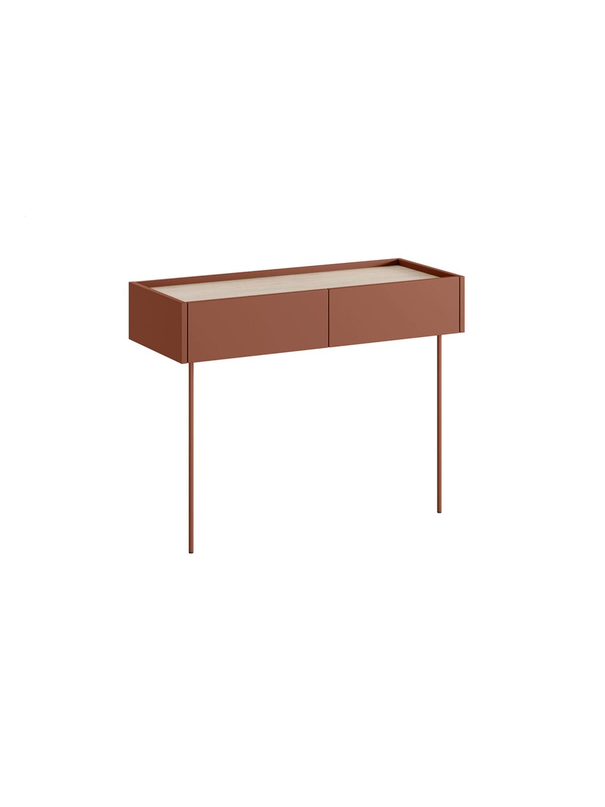Toaletă Desin 100 cm ceramic red cu două sertare și picioare metalice