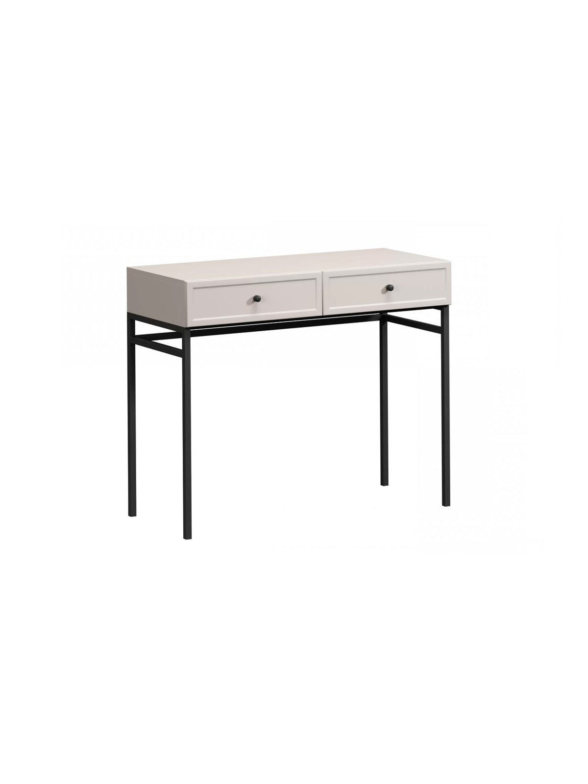 Toaletă Lorini 100 cm kasmir cu cadru metalic negru și două sertare