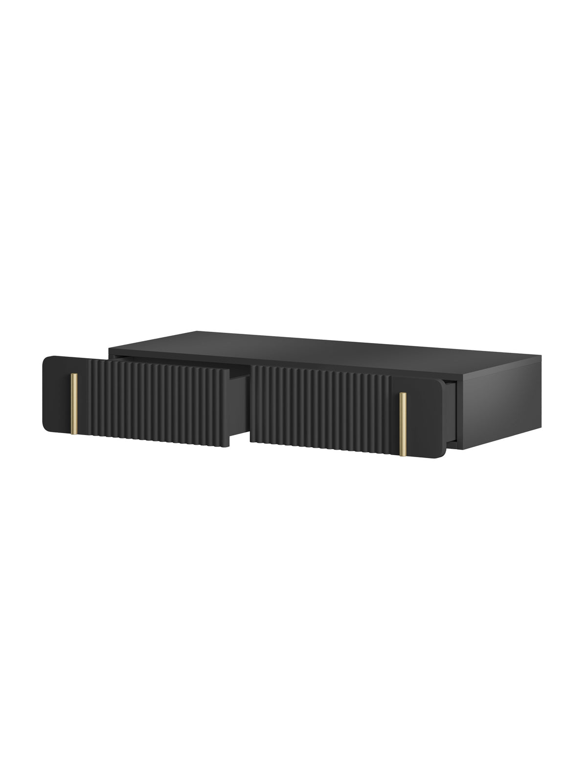 Toaletka Malmi 100 cm suspendată cu sertare - negru mat / auriu