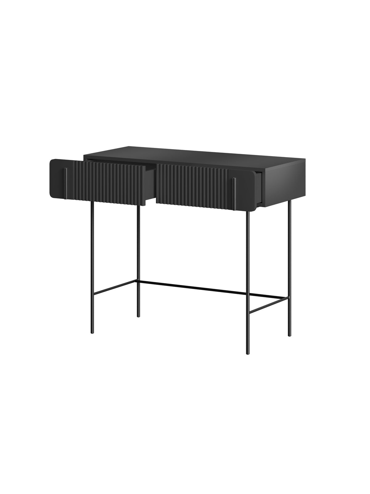 Toaletka Malmi 100 cm cu sertare - negru mat / negru nozki