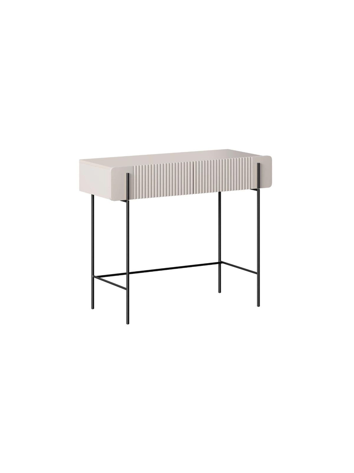 Toaletă Malmi 100 cm casmir cu front cu caneluri și picioare negre