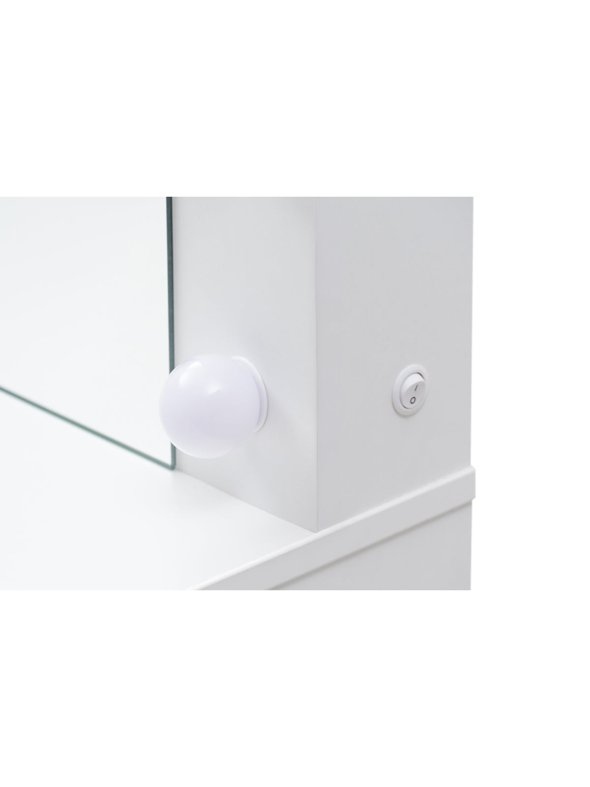 Toaletă Velinio XL albă 120 cm cu 5 sertare și oglindă cu iluminare LED