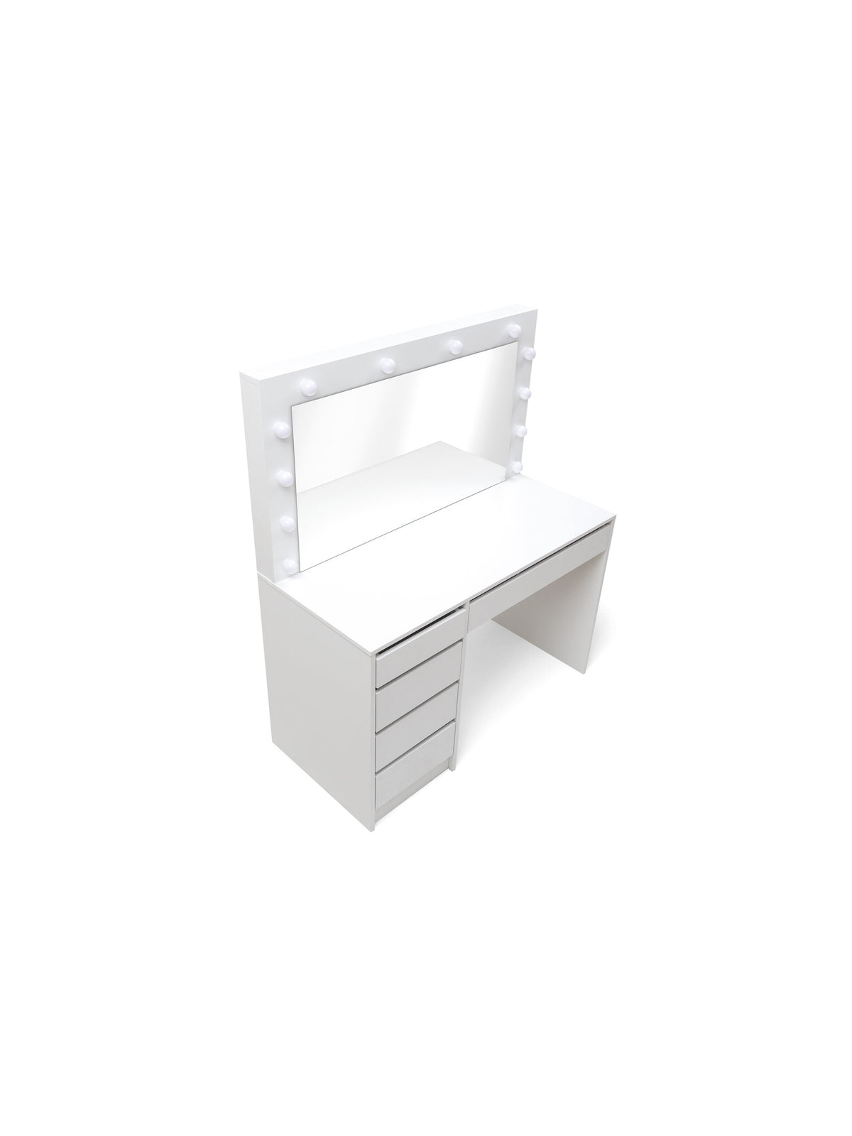 Toaletă Velinio XL 120 cm albă cu cinci sertare și iluminare LED