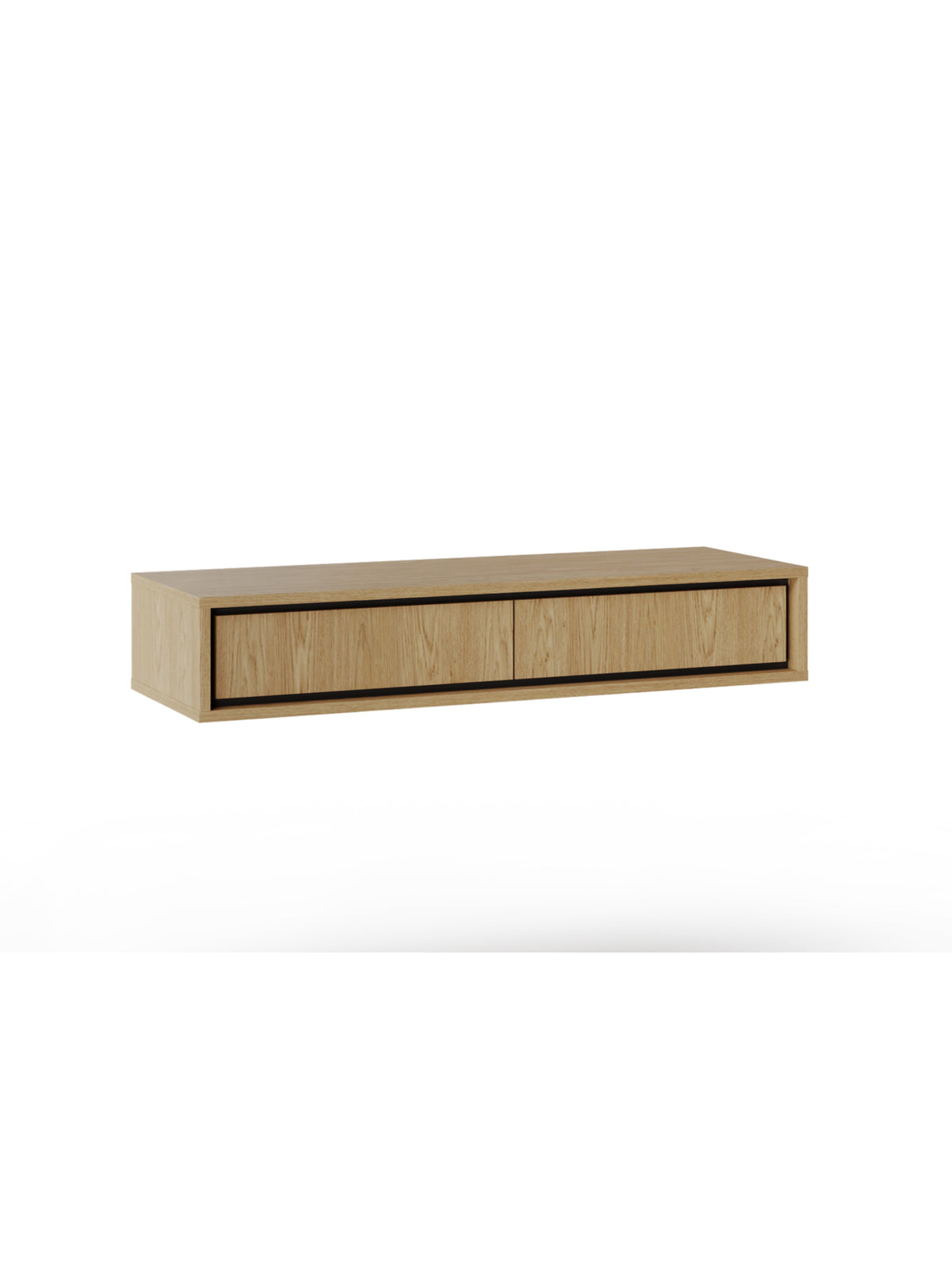 Toaletă suspendată Rocco 100 cm cu sertare, culoare stejar baltic dune, accente negre