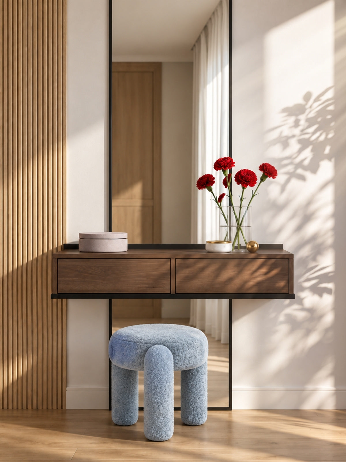Toaletka suspendată Zenar 100 cm cu sertare - nuc elegant / negru
