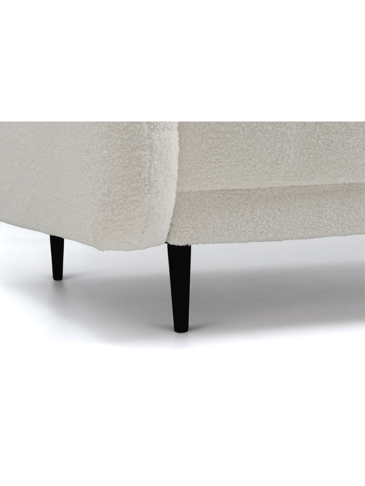 Picioare negre din metal ale canapelei extensibile Linda bej bouclé Lambi 8