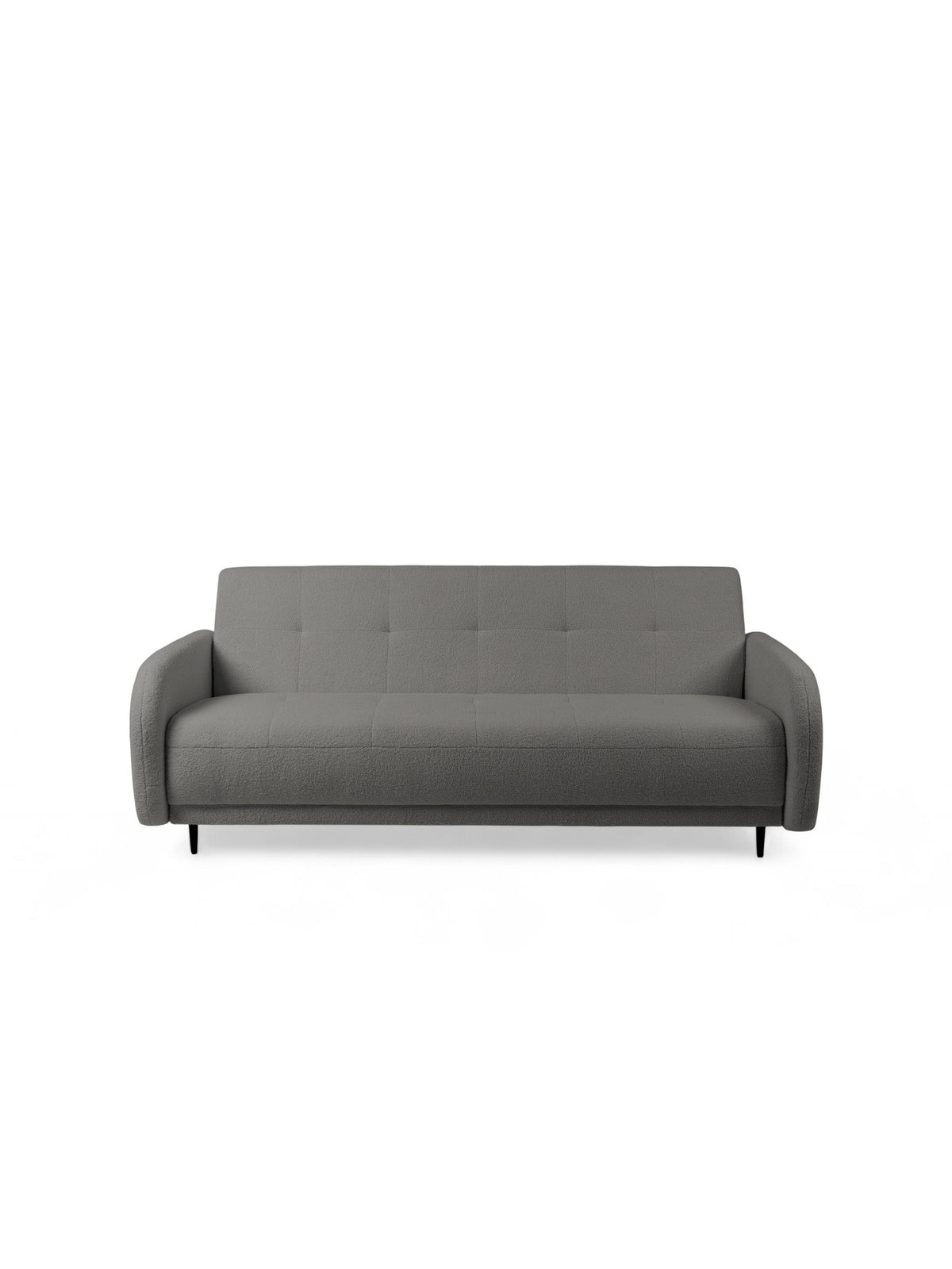 Canapea extensibilă Linda pentru living în material boucle gri Lambi 12, vedere frontală
