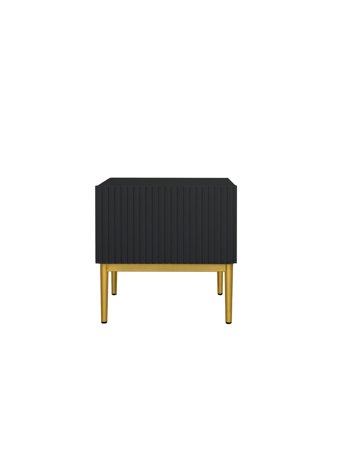 Set 2 noptiere negre Nicole 46 cm cu front striat și picioare aurii