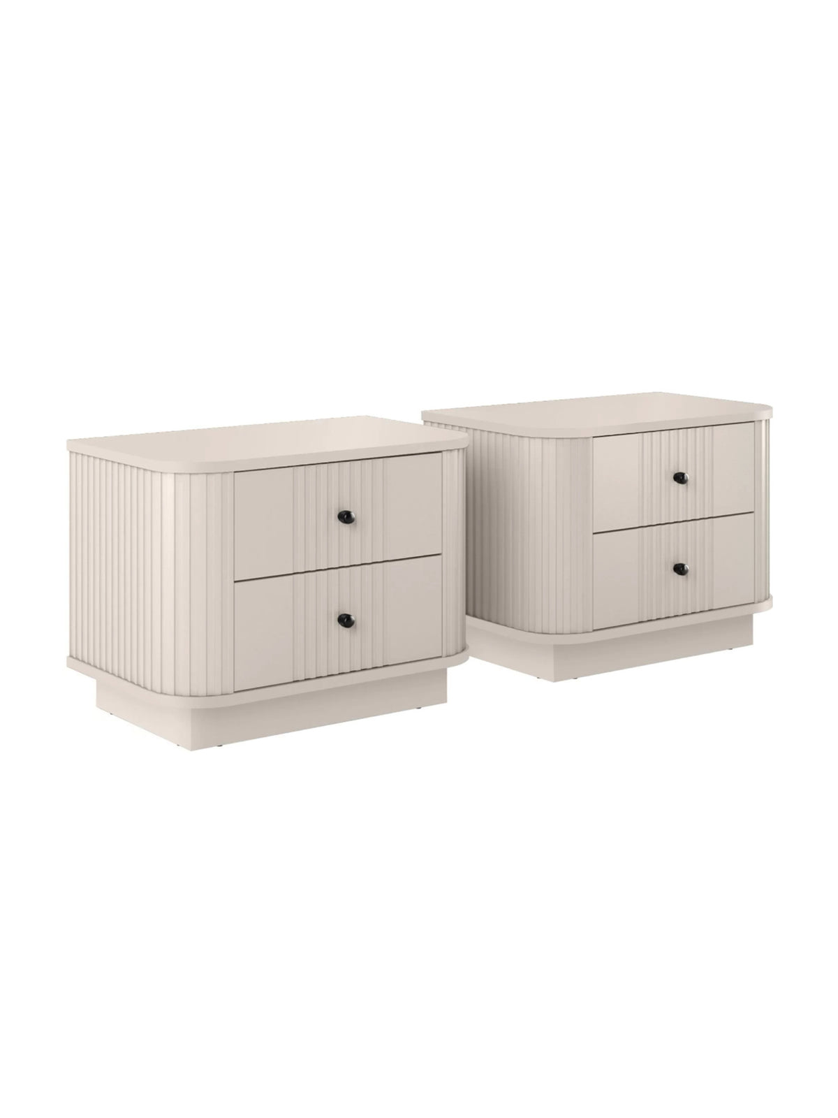 Set noptiere Vesper 56 cm kasmir cu mânere negre, fronturi striate